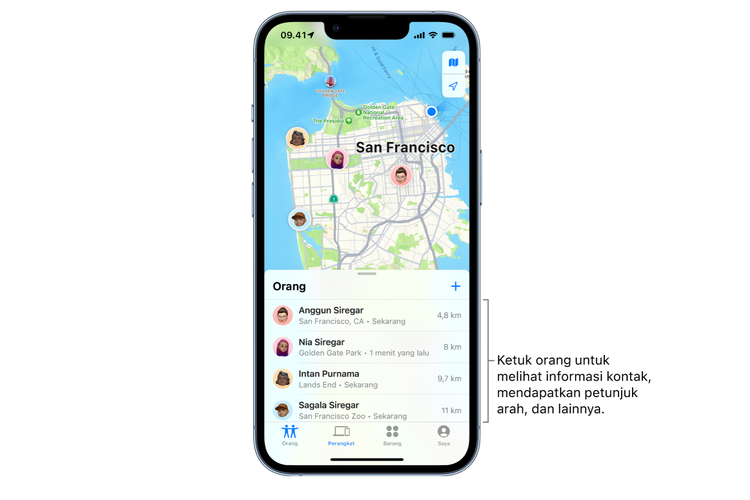 Ilustrasi cara melacak iPhone teman atau keluarga yang hilang dengan Find My.