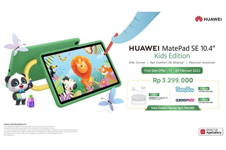 HUAWEI MatePad SE Kids Edition sudah tersedia dan dapat dibeli di Indonesia mulai Jumat (17/2/2023). 