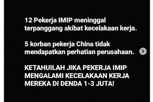 Penjelasan PT IMIP soal Denda Karyawan yang Alami Kecelakaan Kerja dan PHK bagi Penyebar Video Kebakaran