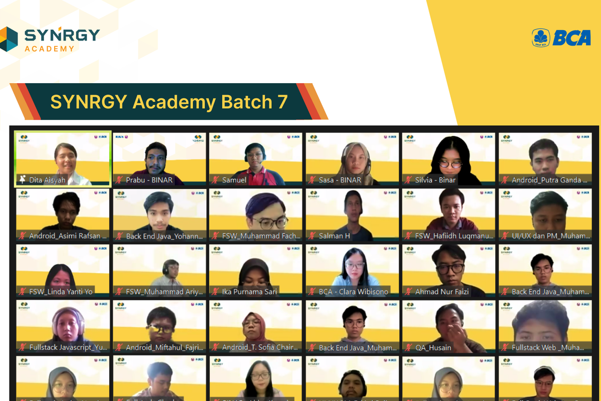 PT Bank Central Asia Tbk (BCA) bekerja sama dengan platform edutech Binar menggelar Synrgy Academy batch ke-7, 15 Januari hingga 16 Februari 2024.
