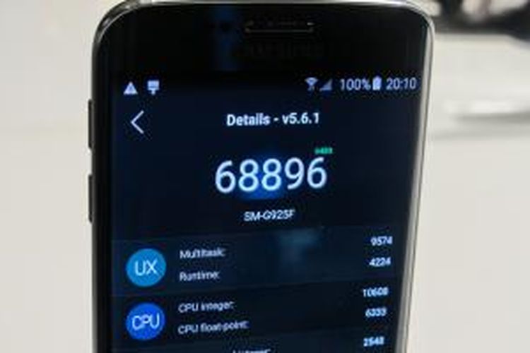 Skor benchmark AnTuTu dari Galaxy S6 Edge.