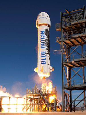Ilustrasi roket Blue Origin.