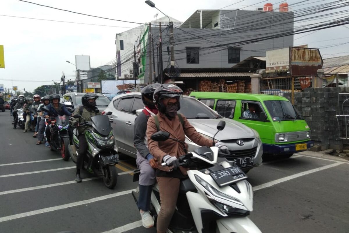 Ilustrasi kemacetan di Jalan Raya Tajur, Bogor, Jawa Barat.