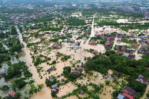 BERITA FOTO: Penampakan dari Udara Situasi Banjir di Kota Padang Sumbar