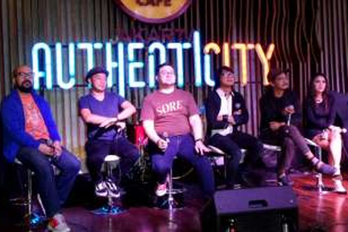 Suasana jumpa pers konser Authenticity di Hard Rock Cafe, SCBD, Jakarta Selatan, Jumat (5/8/2016).