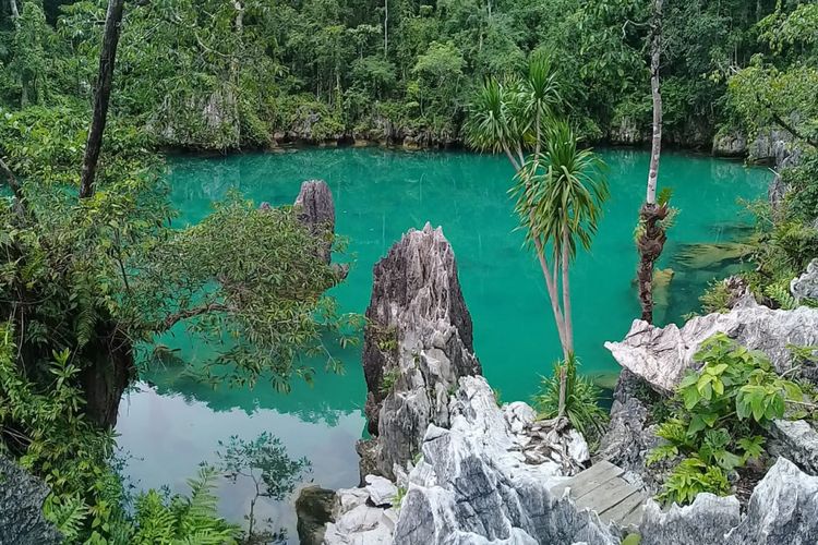 Blue Lagoon, salah satu wisata di Pulau Labengki, Konawe Utara, Sulawesi Tenggara
Dok. http://labengki.desa.id/
