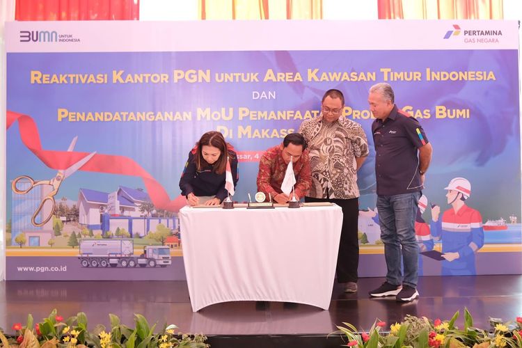 Proses penandatangan MoU oleh PGN. 