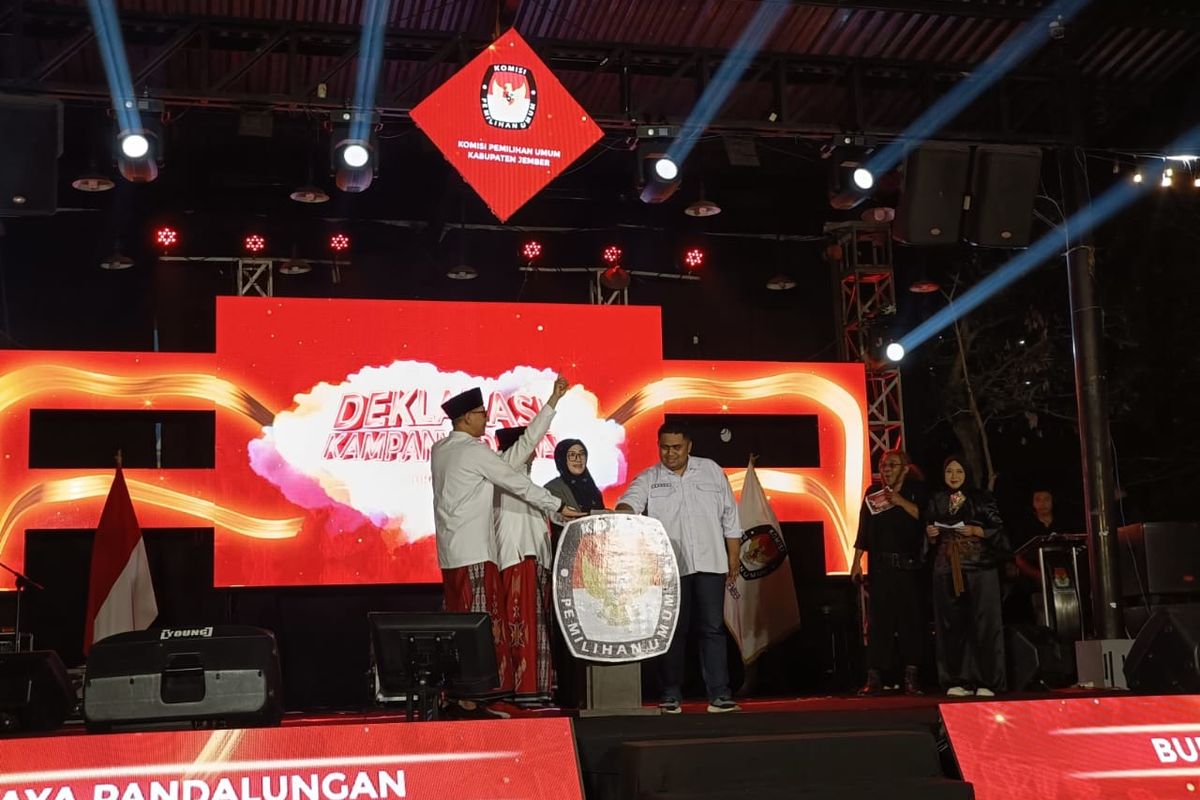 Deklarasi kampanye damai Pilkada Jember hanya dihadiri satu Paslon pada Selasa (24/9/2024)