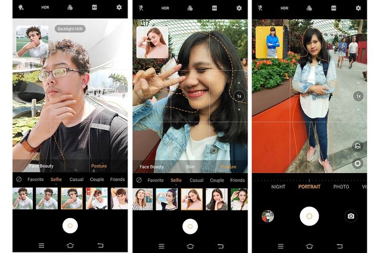 Fitur Pose Master di Vivo V17 Pro yang merekomendasikan berbagai macam gaya saat berfoto.