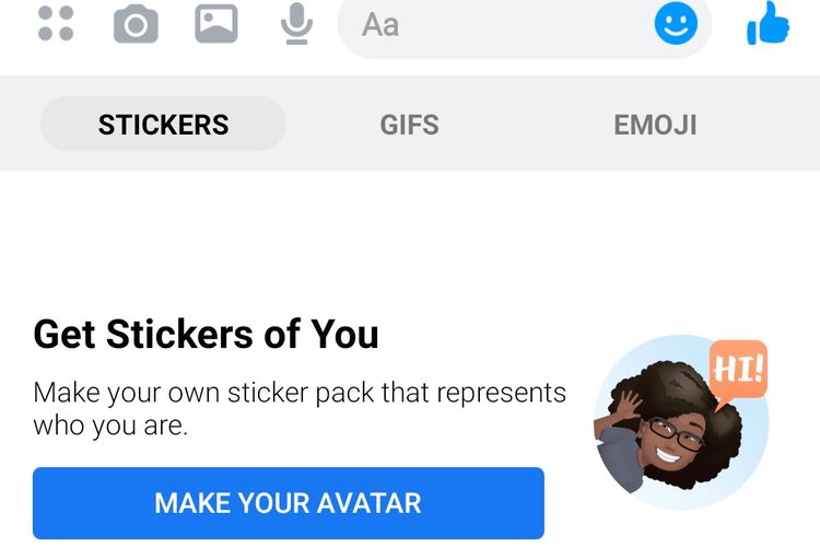 Fitur Avatar facebook juga bisa diakses dari Messenger.