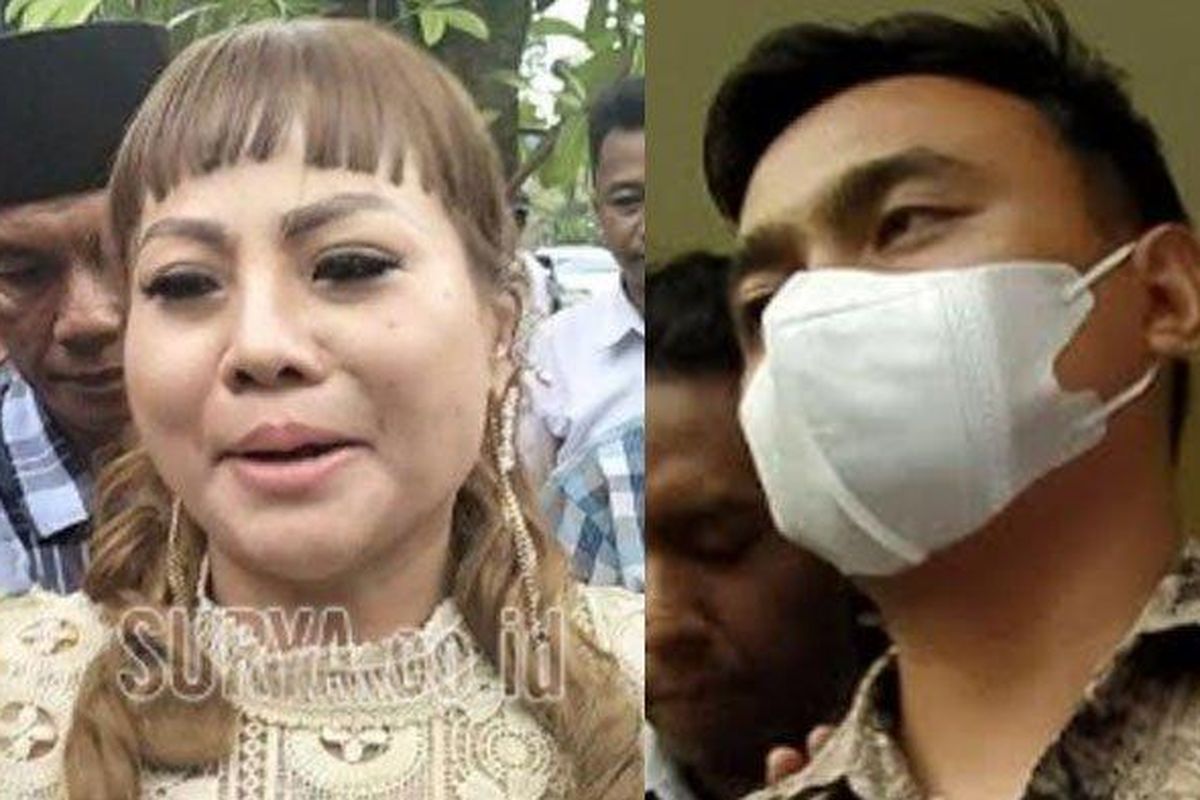LAPOR POLDA JATIM - DSP (24) (kanan) mantan karyawan pabrik Usaha Dagang (UD) Sentosa Seal milik Jan Hwa Diana melapor ke SPKT Mapolda Jatim, Senin (21/4/2025). Ia didampingi para anggota tim pengacaranya untuk membuat laporan kepolisian karena ijazahnya masih ditahan oleh pihak perusahaan tersebut, meskipun sudah resign kerja sejak tahun 2020 silam. 