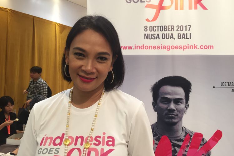 Dian Nitami ketika menghadiri kegiatan tentang kesehatan di Seibu Grand Indonesia, Thamrin, Jakarta Pusat, Kamis (14/9/2017).