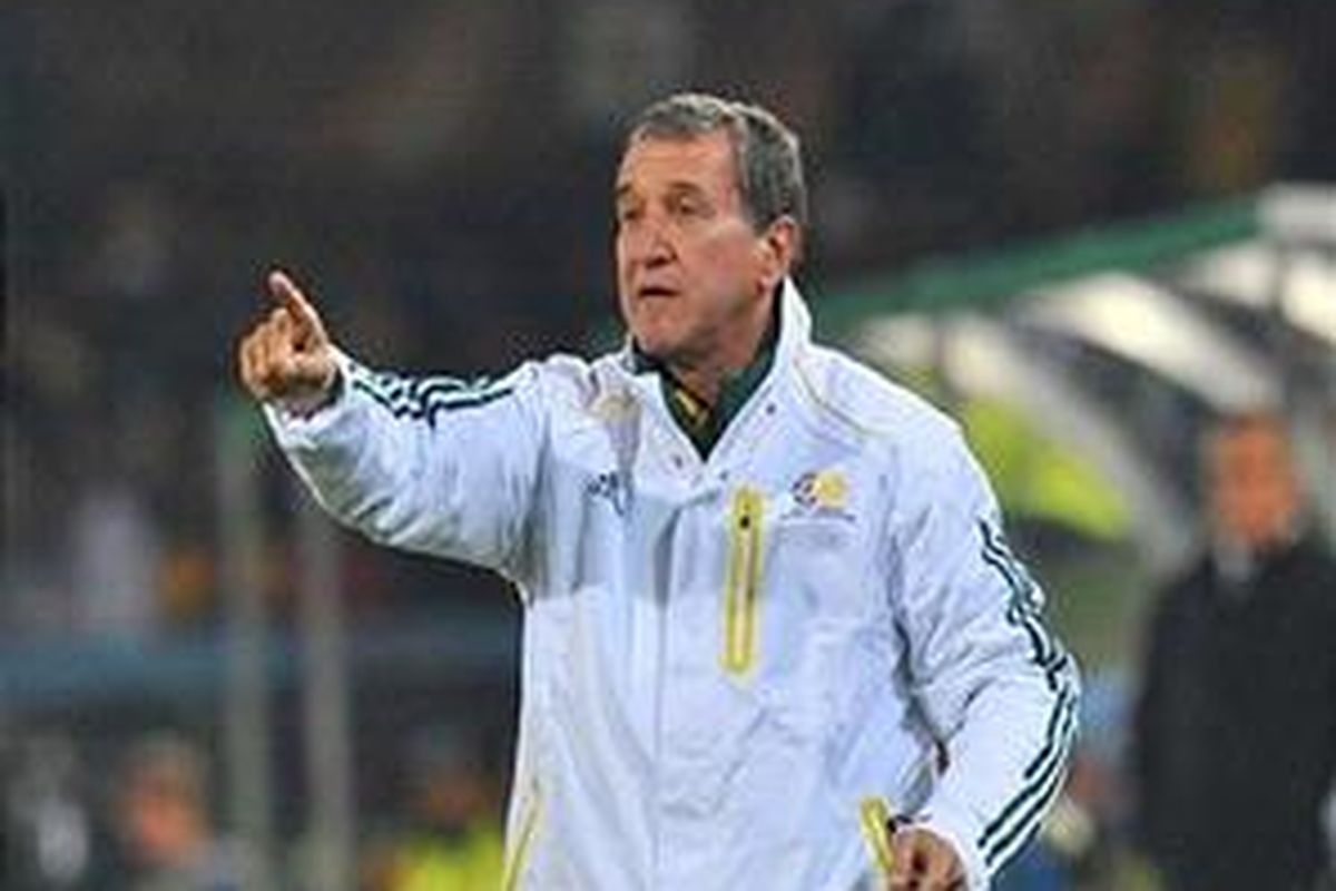 Pelatih Afrika Selatan, Carlos Alberto Parreira.