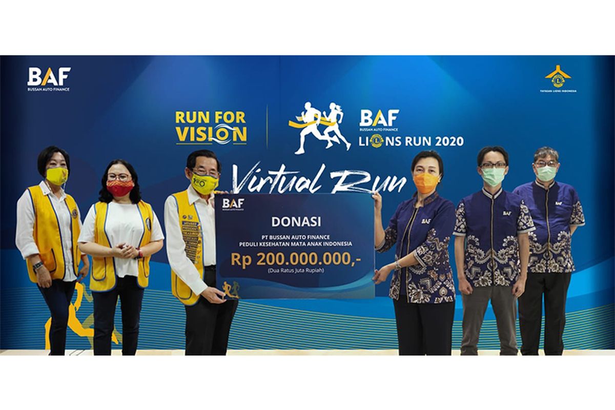 Serah terima donasi yang terkumpul dalam acara BAF Lions Run 2020 (Dok. BAF)
