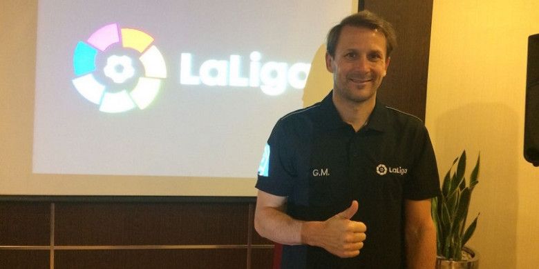 Duta La Liga, Gaizka Mendieta, berkunjung ke Indonesia pada Sabtu (23/12/2017).