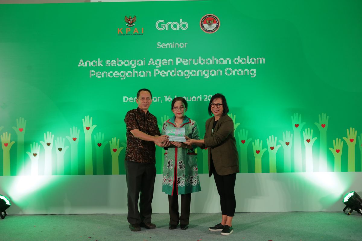 Grab bersama KPAI dan LPSK mengadakan seminar Pencegahan Tindak Pidana Perdagangan Orang (TPPO) di Denpasar, Bali, Kamis (17/1/2020).