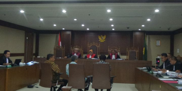 Sidang kasus korupsi pengadaan satelit monitoring di Badan Keamanan Laut (Bakamla) di Pengadilan Tipikor Jakarta, Rabu (17/1/2018).