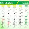 Kalender Agustus 2026 Lengkap dengan Tanggal Merah, Hari Libur, Kalender Jawa, Bali, dan Hijriah