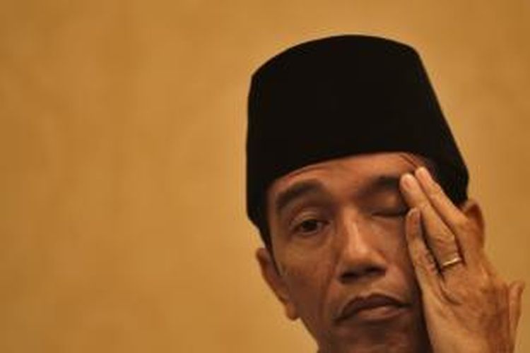 Gubernur DKI Jakarta, Joko Widodo ketika menghadiri rapat koordinasi regional (rakonreg) II perumahan dan kawasan permukiman tahun 2013 di Hotel Sultan, Jakarta Selatan, Jumat (15/3/2013).  