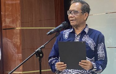 Ketua TGIPF Mahfud MD di Kantor Kemenko Polhukam, Jakarta, Selasa (11/10/2022).