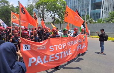 Buruh Demo di Depan Kedubes AS, Serukan Hentikan Perang Hamas-Israel