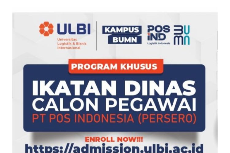 Beasiswa dan ikatan dinas ULBI, PT Pos Indonesia. 