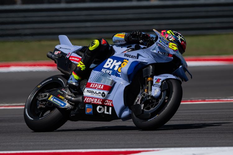 Fermin Aldeguer saat berlaga pada MotoGP Amerika 2025