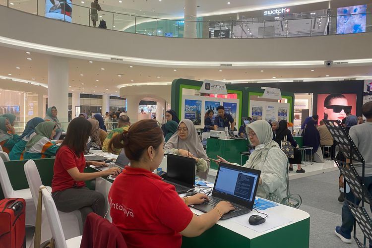 Saudia Travel Fair 2023 di Atrium Senayan City, Jakarta, pada hari pertama, Jumat (27/10/2023).  