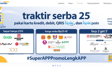 Berbagai promo dalam rangka HUT ke-25 Bank Mandiri sepanjang Oktober 2023.