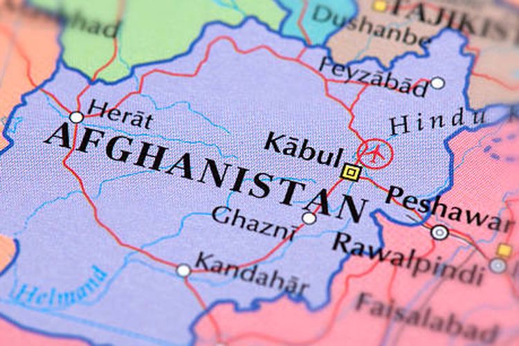 Ilustrasi peta Afganistan, salah satu negara yang tidak pernah terjajah.