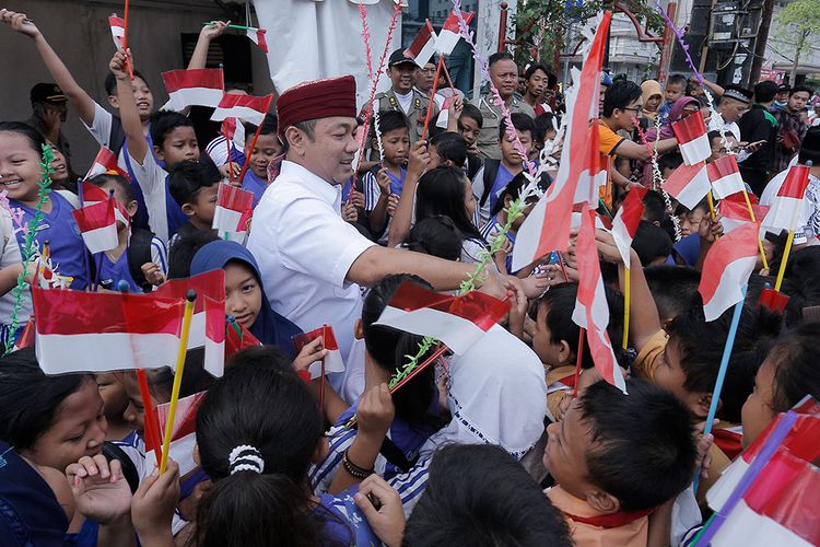 Wali Kota Semarang saat menghadiri Kirab Kebangsaan Merah Putih (24/1/2020).