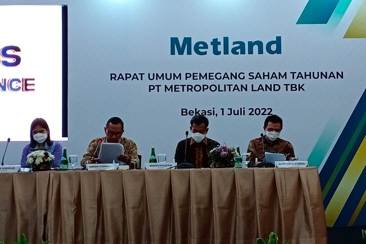 PT Metropolitan Land Tbk atau Metland menggelar Rapat Umum Pemegang Saham Tahunan (RUPST) di Bekasi, Jumat (1/7/2022).