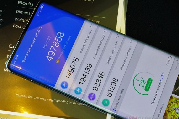 Skor benchmark Antutu Vivo Nex 3 5G