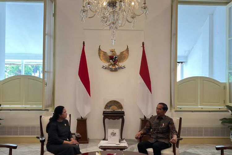 Foto pertemuan Ketua DPR Puan Maharani dan Presiden Joko Widodo bertemu di Istana Kepresidenan, Jumat (24/3/2023) siang 