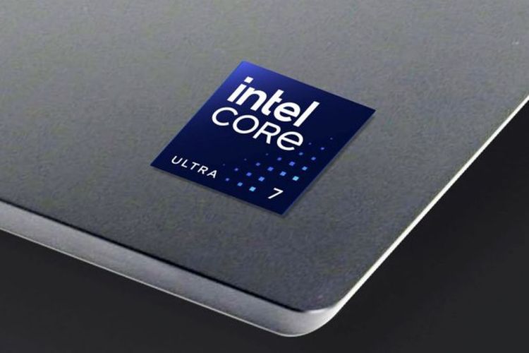 Ilustrasi laptop dengan prosesor Intel Core Ultra 7.