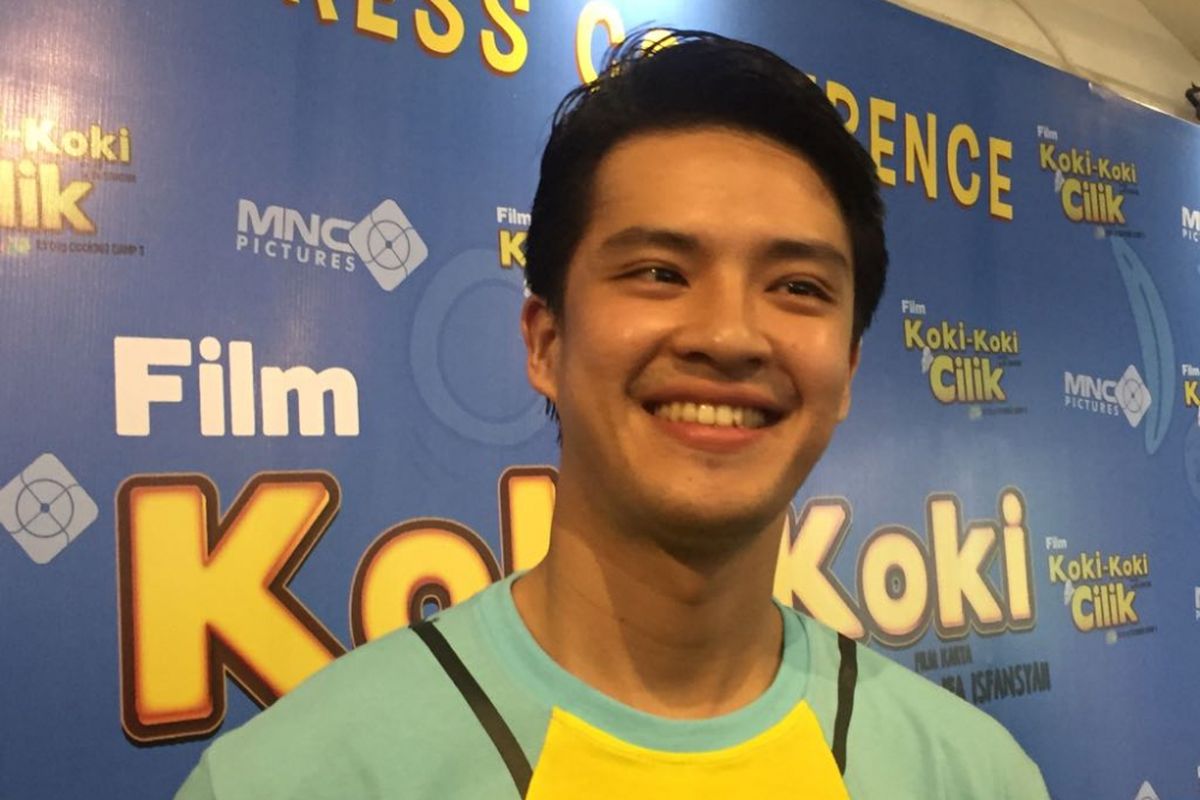 Morgan Oey saat jumpa pers film Koki-Koki Cilik di kawasan Cipete, Jakarta Selatan, Jumat (20/4/2018).