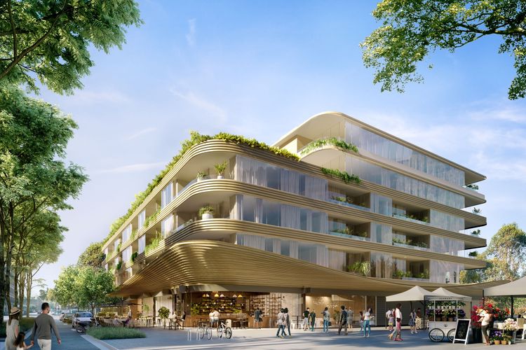 Desain kawasan Mixed Use Mastery by Crown Group di Sydney yang akan selesai dibangun pada tahun 2024.