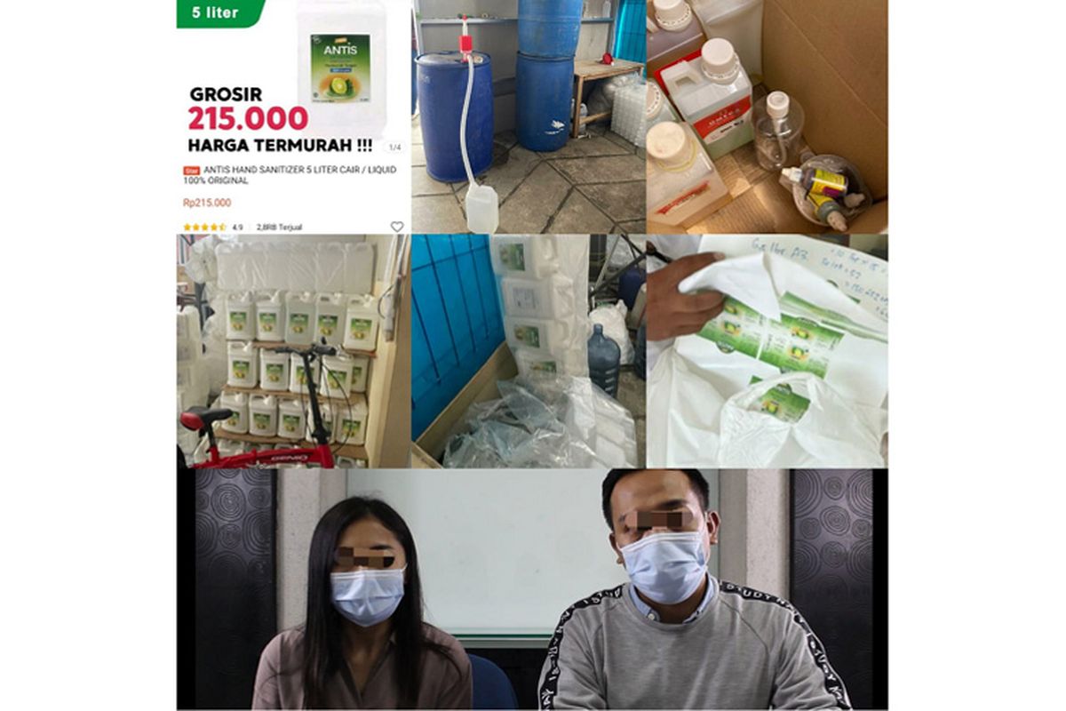 BD dan FY, pelaku pemalsuan hand sanitizer merek Antis