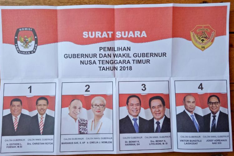 Surat suara Pilgub NTT