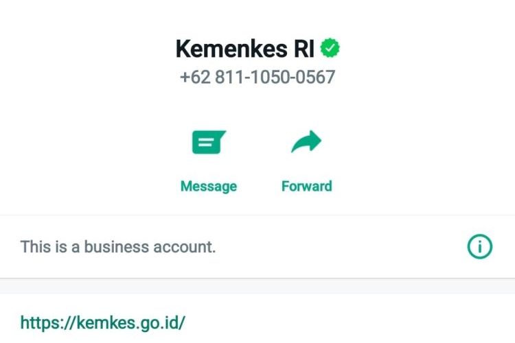 Nomor WhatsApp isoman Kemenkes RI