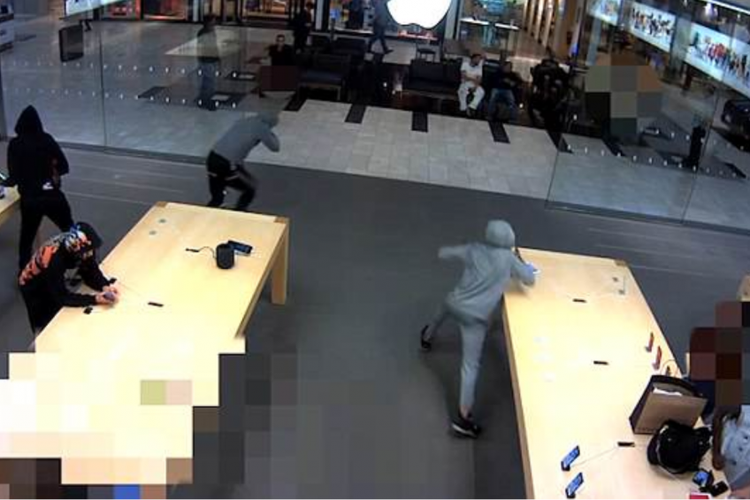 Gerombolan perampok yang mencuri iPhone di Apple Store New York.