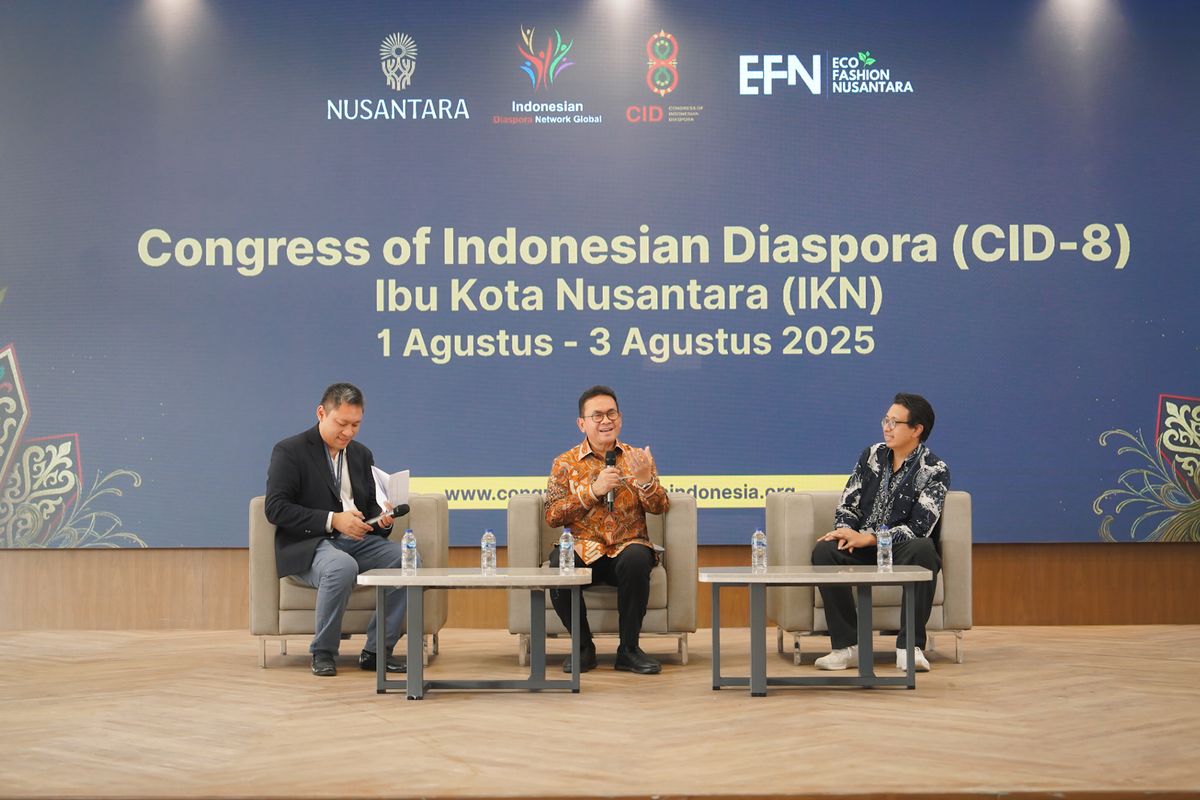 Menteri Perdagangan, Budi Santoso menjadi pembicara utama pada kongres diaspora Indonesia (Congress of Indonesian Diaspora/CID) ke-8di Ibu Kota Nusantara, Kalimantan Timur, (1/8/2025).