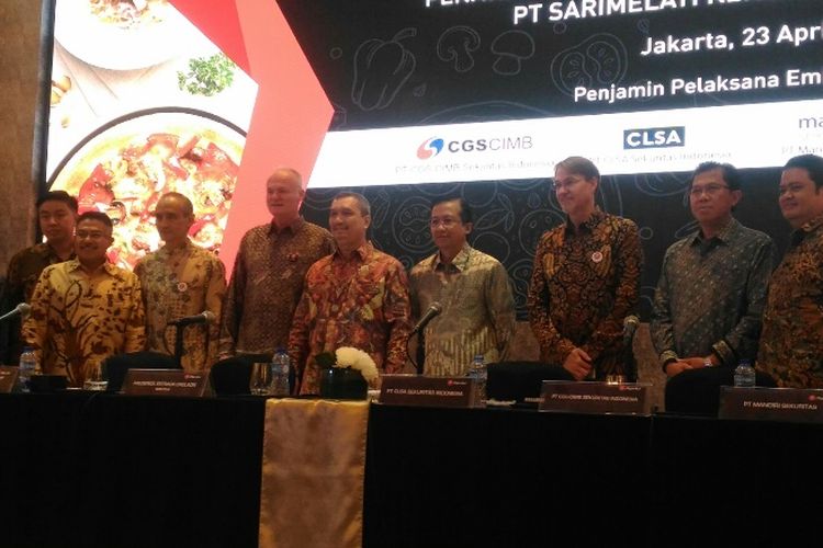 PT Sarimelati Kencana Tbk atau Pizza Hut Indonesia melepas 20 persen sahamnya ke publik, Senin (23/4/2018).