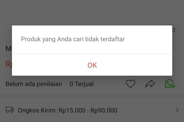 Produk minyak goreng ilegal di Shopee Indonesia.