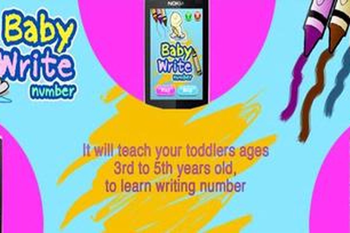 Aplikasi Baby Write Number, merupakan aplikasi yang membantu anak usia pra sekolah untuk mengenal dan menuliskan angka.