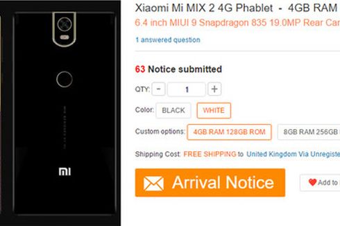 Xiaomi Mi Mix 2 Pakai RAM 8 GB?