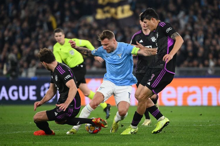 Suasana pertandingan Lazio vs Bayern Muenchen pada leg pertama babak 16 besar Liga Champions 2023-2024 di Stadion Olimpico, Kamis (15/2/2024) dini hari WIB. 