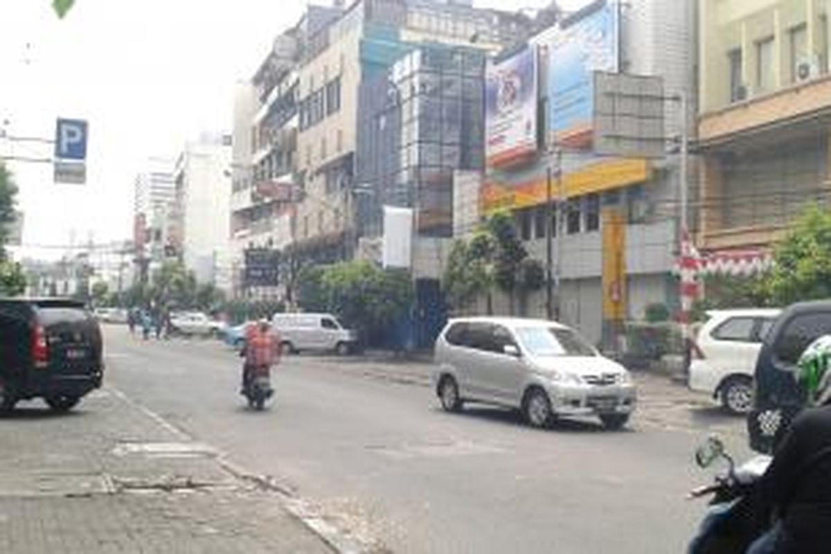 Jalan H Agus Salim-Sabang, Kebon Sirih, Menteng, Jakarta Pusat, menjadi lokasi uji coba meteran parkir yang akan diterapkan Dinas Perhubungan DKI Jakarta mulai September 2014.