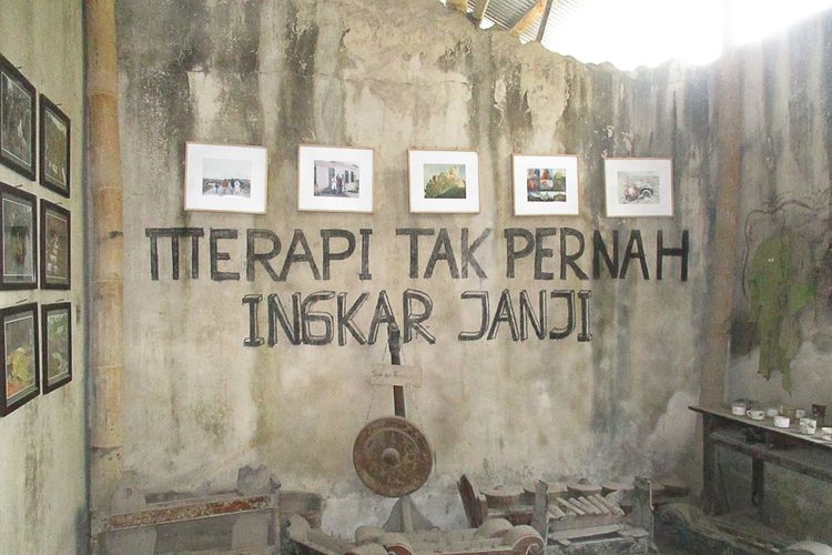 Tulisan Merapi Tak PErnah Ingkar Janji di Museum Sisa Hartaku