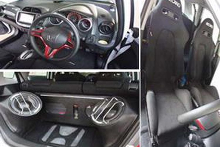 Jok semi-bucket seat dengan dasbor bercorak karbon dan audio yang tidak berlebihan, kombinasi yang pas